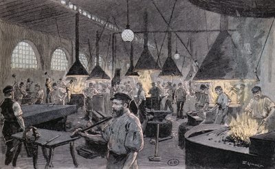 Imperial Wharf i Kiel, Tyskland, ca 1900 av German School