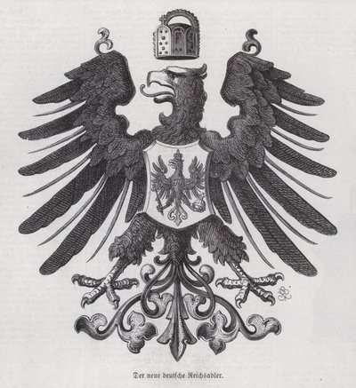 Imperial eagle, nytt emblem för Tyskland (gravyr) av German School