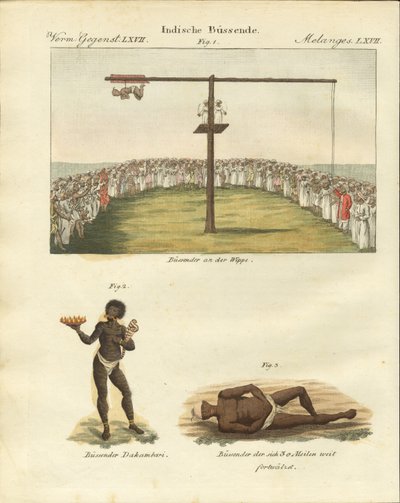 Indisk expiator (färgad gravyr) av German School