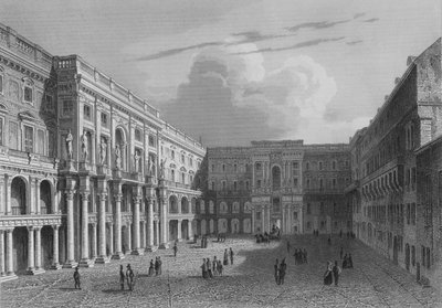 Kungliga slottets innergård, Berlin (stålgravyr) av German School