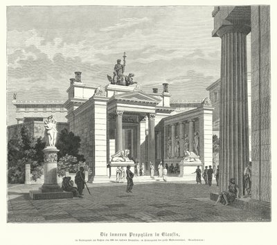 Inre propylaea av Eleusis, antikens Grekland (gravyr) av German School