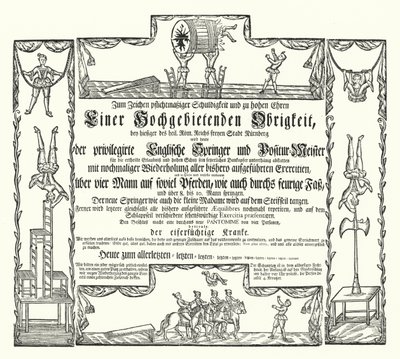 Inbjudan till ett offentligt spektakel i Nürnberg (gravyr) av German School