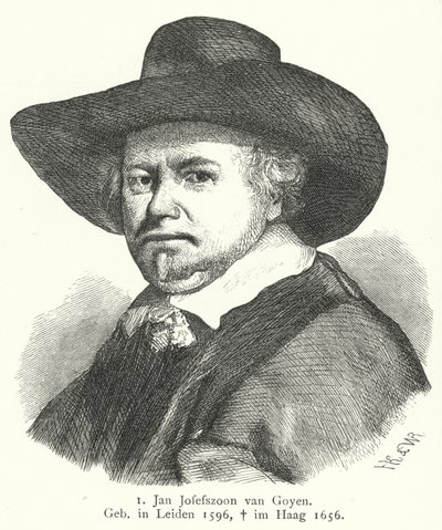 Jan van Goyen, målare från den holländska guldåldern (gravyr) av German School
