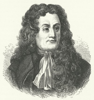 Jean de la Fontaine, fransk fabulist (gravyr) av German School