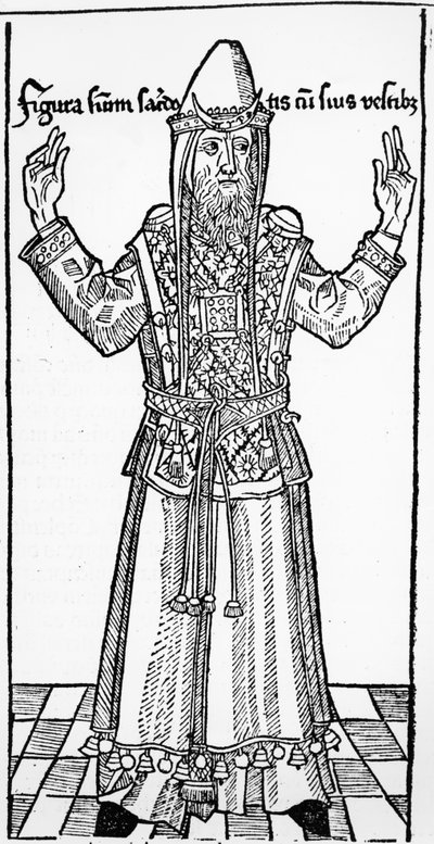 Judisk överstepräst, från Liber Chronicarum av Hartmann Schedel, publicerad i Nürnberg, 1493 av German School