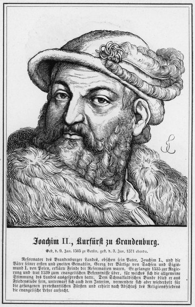 Joachim II, kurfurste av Brandenburg (gravyr) av German School