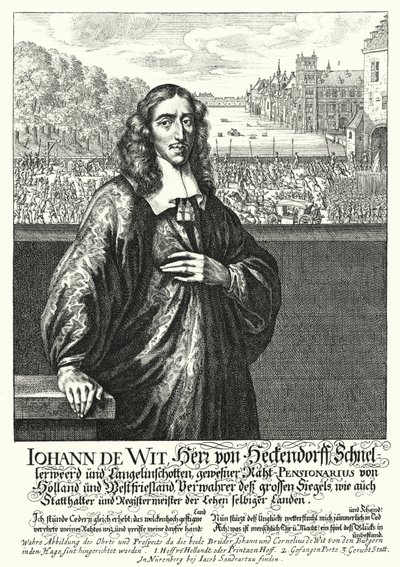 Johan de Witt, holländsk politiker (gravyr) av German School