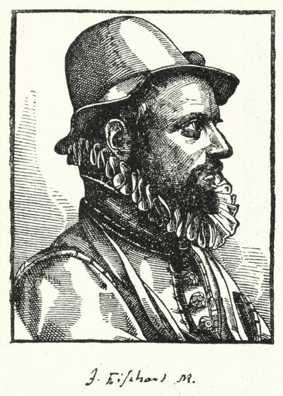 Johann Baptist Fischart, tysk satiriker (gravyr) av German School