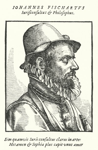 Johann Fischart, tysk satiriker och publicist (gravyr) av German School