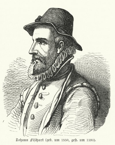 Johann Fischart, tysk författare och satiriker (gravyr) av German School