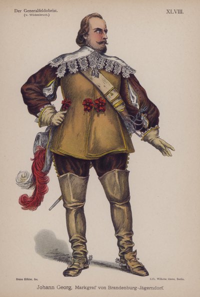 Johann Georg, markgreve av Brandenburg-Jagerndorf (1577-1624), från Der Generalfeldoberst av Ernst von Wildenbruch (färg litho) av German School