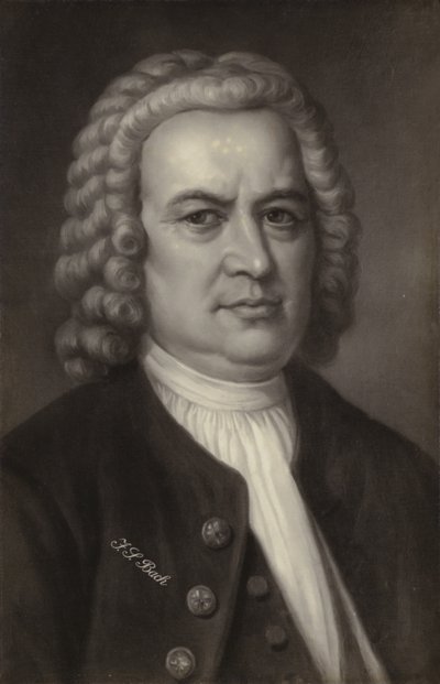 Johann Sebastian Bach, tysk kompositör, organist, cembalist, violist och violinist under barocken (1685-1750) av German School