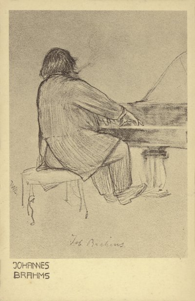 Johannes Brahms spelar piano av German School