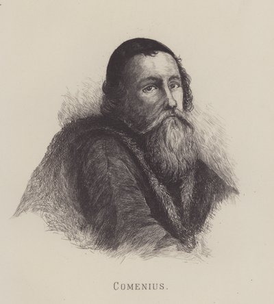 John Amos Comenius, tjeckisk filosof, teolog och utbildningskampanj (litho) av German School