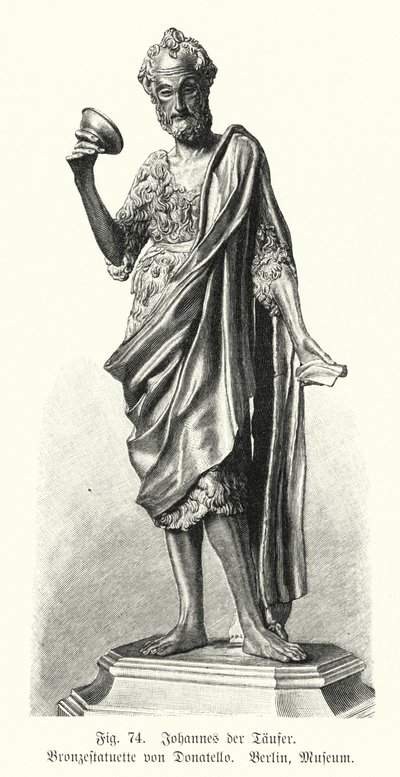 Johannes Döparen, bronsstaty av Donatello (gravyr) av German School