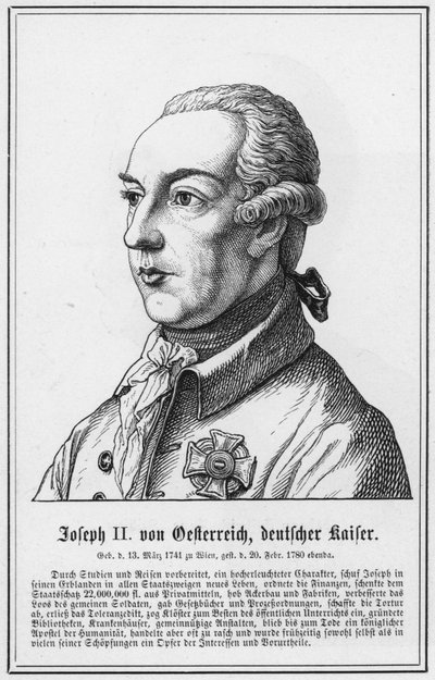 Josef II av Österrike, tysk kejsare (gravyr) av German School