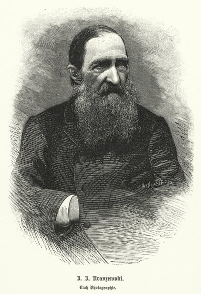 Jozef Ignacy Kraszewski, polsk historiker och romanförfattare (litho) av German School