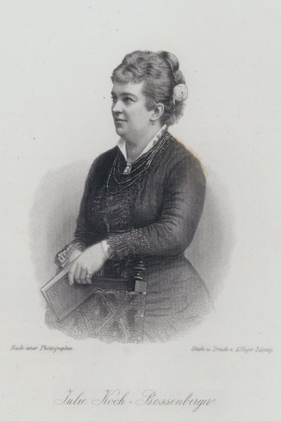 Julie Koch-Bossenberger, tysk operasångerska och skådespelerska (gravyr) av German School