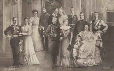 Kejsar Wilhelm II av Tyskland och hans familj av German School