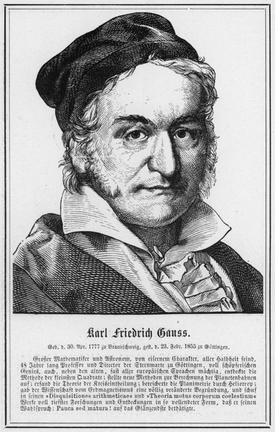 Karl Friedrich Gauss (gravyr) av German School