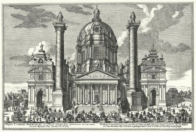 Karlskirche (St Charles Church), Wien (gravyr) av German School