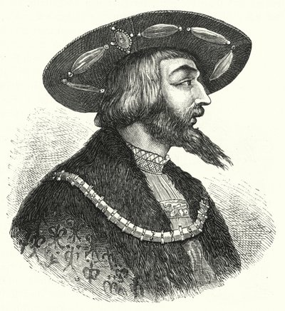 Kung Ludvig II av Ungern (gravyr) av German School
