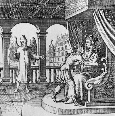 King var överlycklig över prinsens återkomst från Musaeum Hermeticum av German School