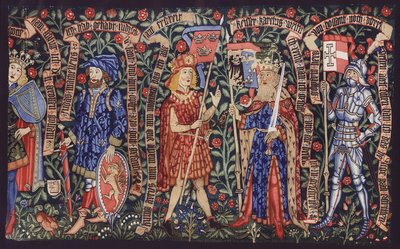 Kungar, adelsmän och riddare, gobeläng, Basel, ca 1490 (färglitografi) av German School