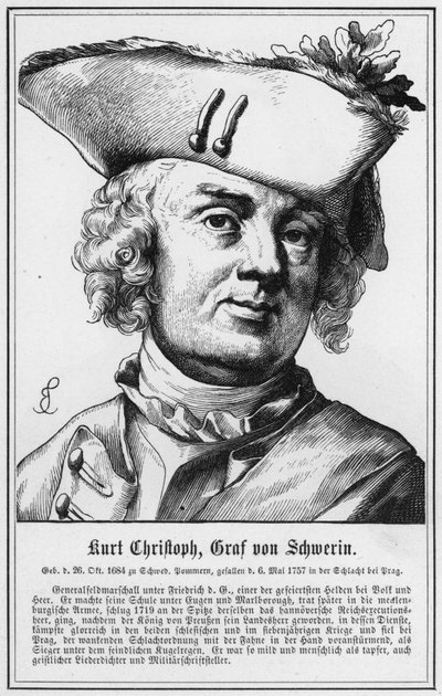 Kurt Christoph, greve av Schwerin (gravyr) av German School