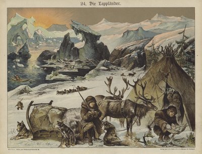 Lappland (färg litho) av German School