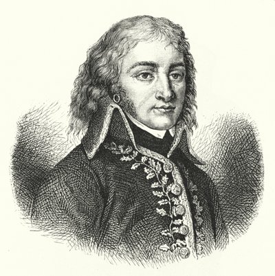 Lazare Hoche, fransk general i revolutionsarmén (gravyr) av German School