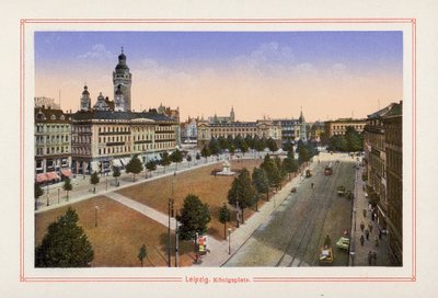 Leipzig, Konigsplatz (färglitografi) av German School