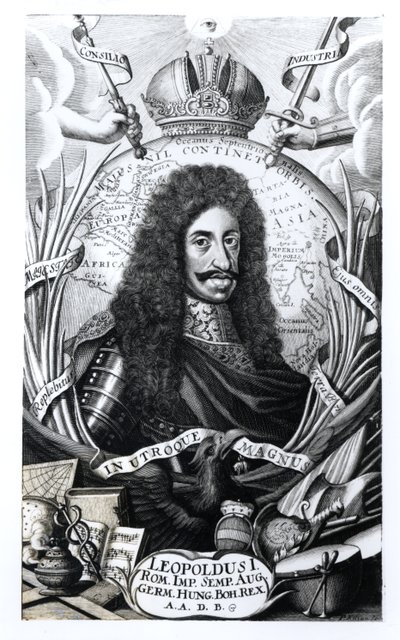 Leopold I (1640-1705), kung av Ungern och den helige romerske kejsaren, graverad av Philipp Kilian (1628-93) av German School