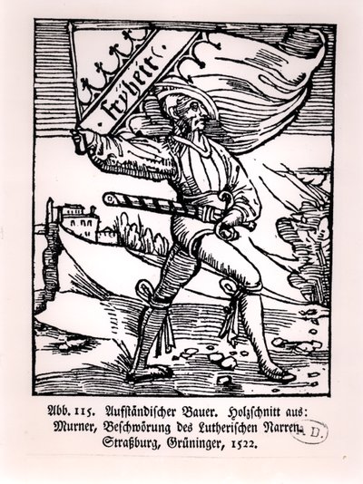 Liberty, illustration av bondeupproret, 1522 av German School