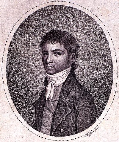 Louis van Beethoven (1712-73) graverad av Scheffner (mezzotint) av German School