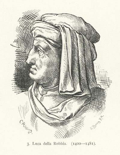 Luca della Robbia, italiensk renässansskulptör (gravyr) av German School