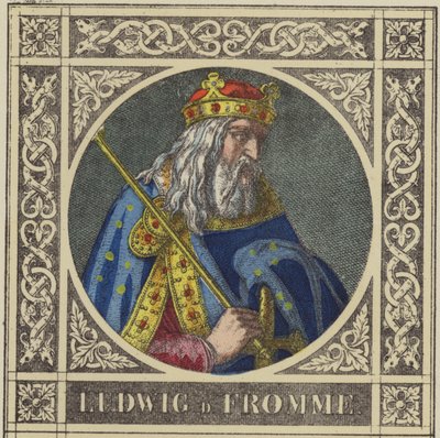 Ludwig D Fromme, 814-840 (färgad gravyr) av German School