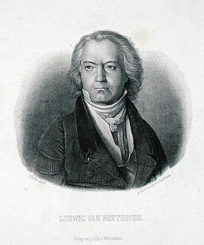 Ludwig van Beethoven (1770-1827) (gravyr) av German School