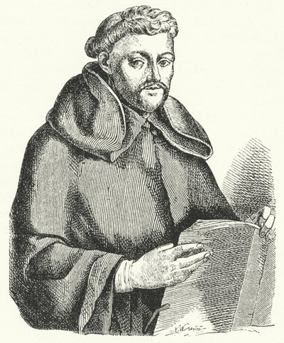 Luis de Leon, spansk lyrisk poet (gravyr) av German School