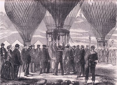 M Gambetta börjar för Tours, Cassells History of the War between France and Germany publicerad av Cassell and Company Limited, ca 1890 (litho) av German School