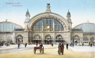 Centralstationen i Frankfurt am Main, ca 1910 av German School