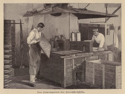 Tillverkar tändstickor (gravyr) av German School