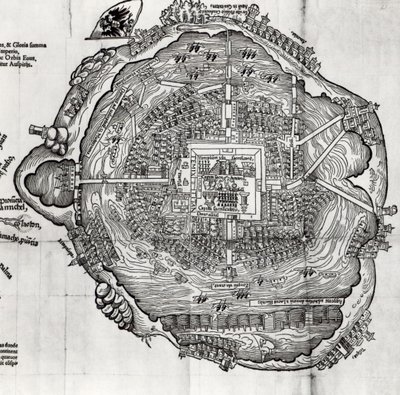 Karta över Tenochtitlan från 