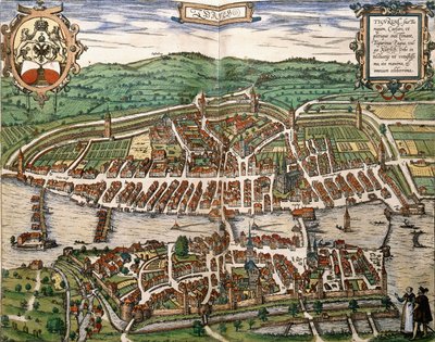 Karta över Zürich, 1575 av German School