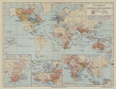 Karta som visar det brittiska imperiets expansion av German School