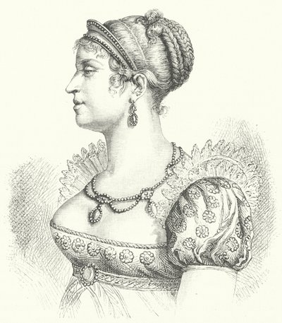 Marie Louise, hertiginna av Parma, andra fru till Napoleon I (gravyr) av German School
