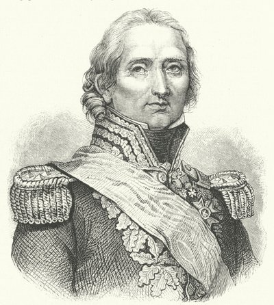 Marskalk Nicolas Soult, fransk soldat (gravyr) av German School