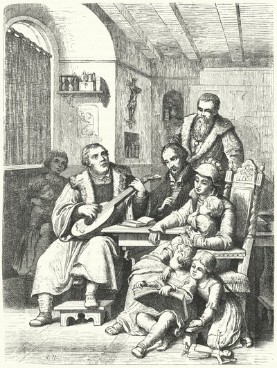 Martin Luther hemma med sin familj av German School