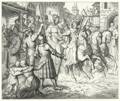 Martin Luthers mottagning i Worms, 1521 av German School