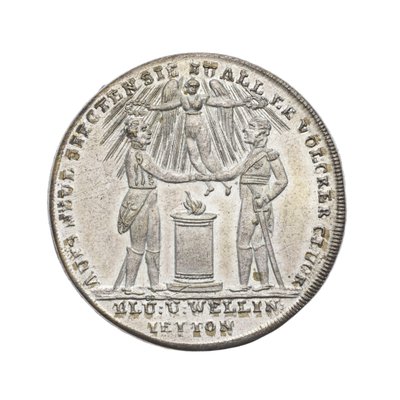 Medalj till minne av Wellington och Blücher vid Waterloo av German School